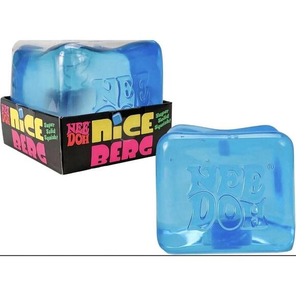 NeeDoh Nice Berg Blue XL Giant Nee Doh Niceberg Solid Squish Cube Ice Block - Picture 4 of 16